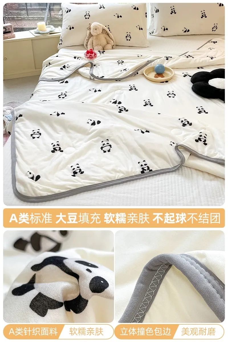 Class A soybean fiber knitted cotton summer cool quilt machine washable summer children's thin quilt spring and autumn summer ai