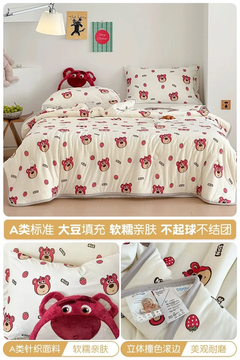 Class A soybean fiber knitted cotton summer cool quilt machine washable summer children's thin quilt spring and autumn summer ai