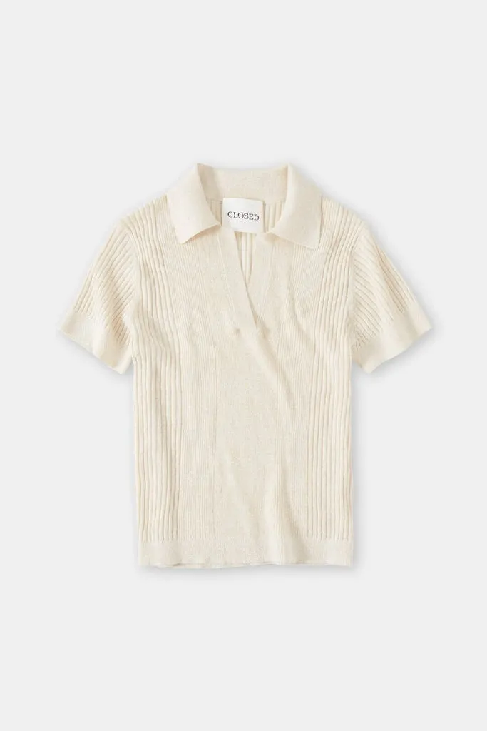 Closed Polo Knit Shirt in Ivory