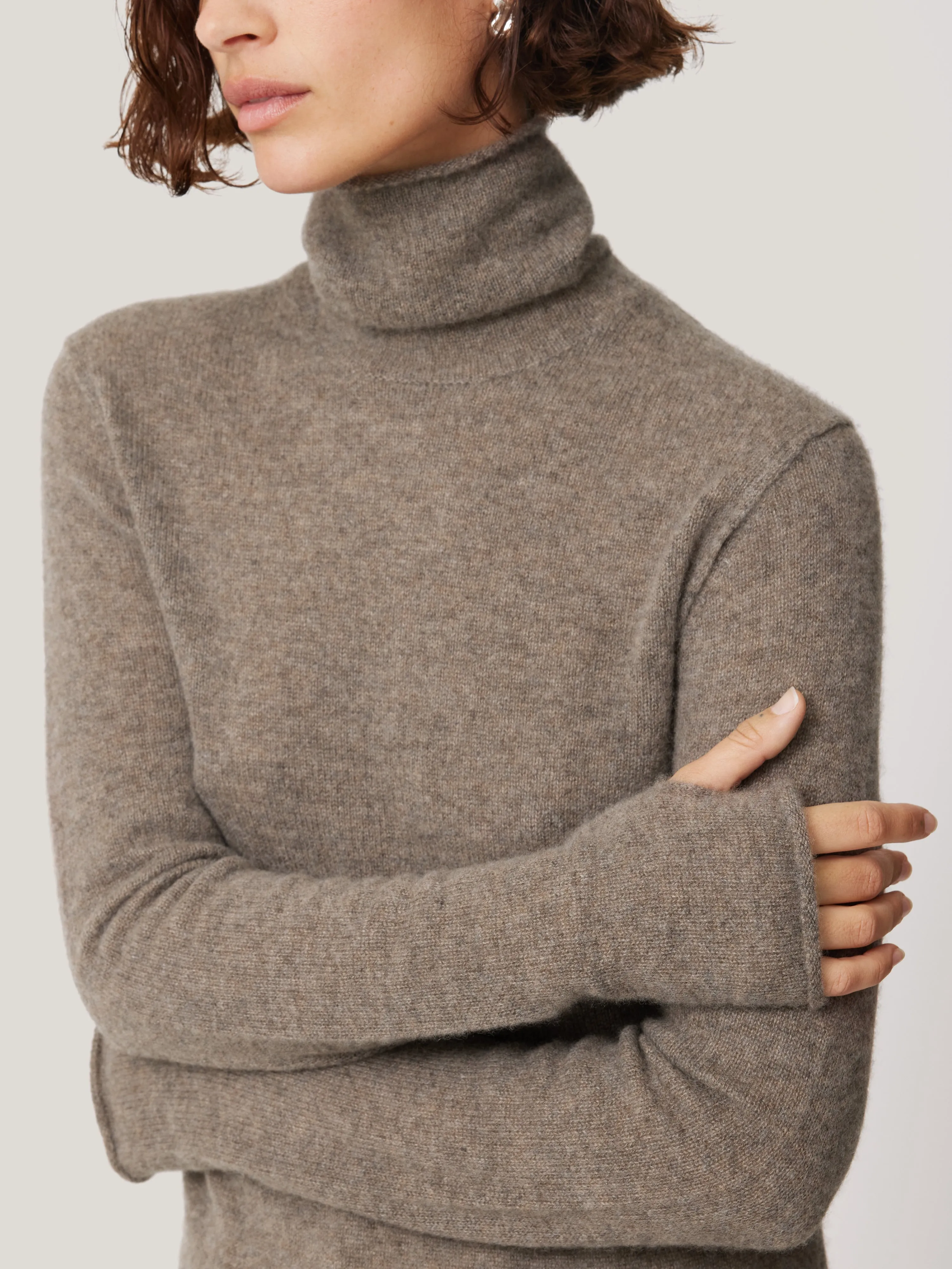 Cloud Cashmere Polo Jumper | Taupe