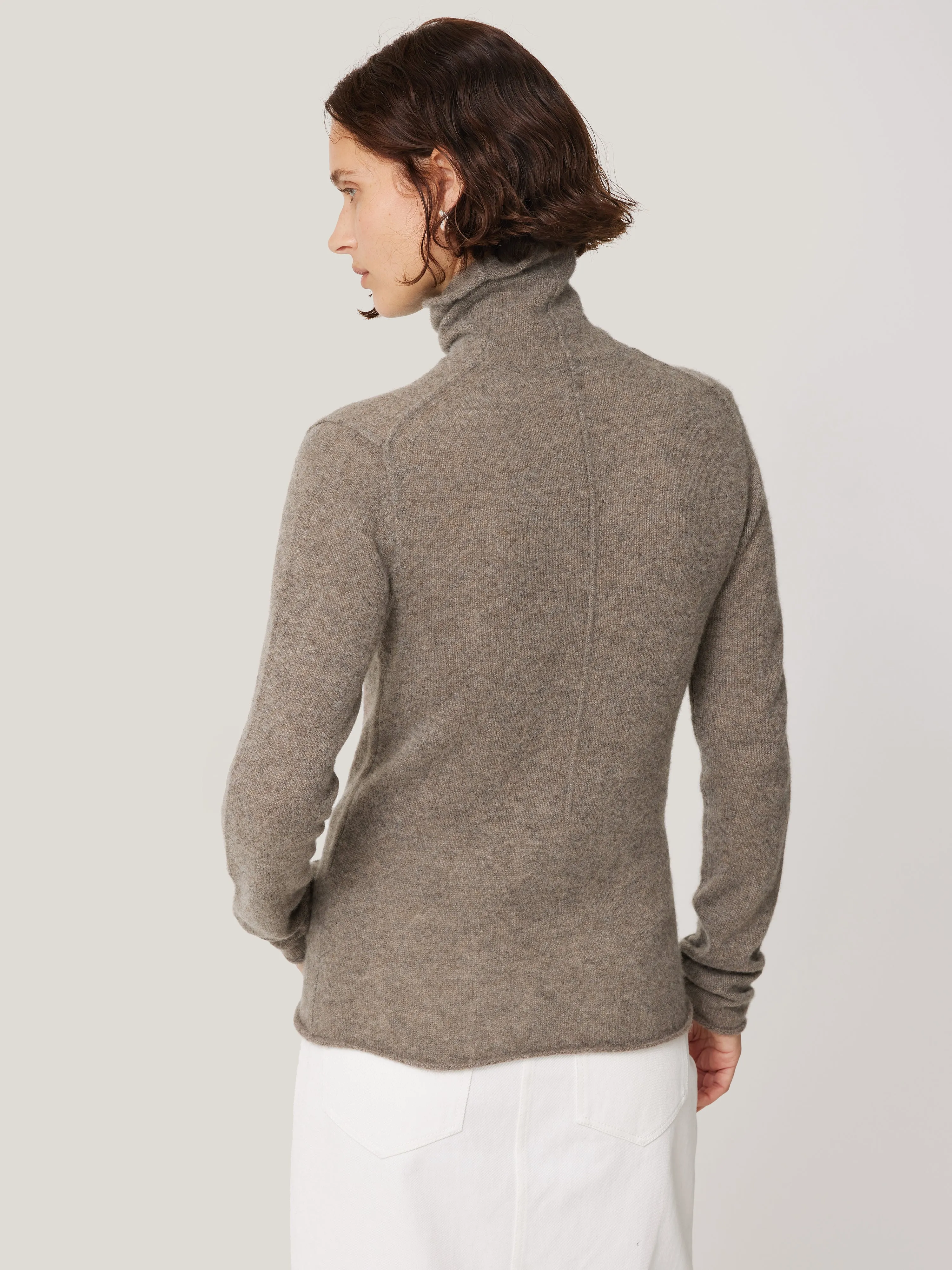 Cloud Cashmere Polo Jumper | Taupe