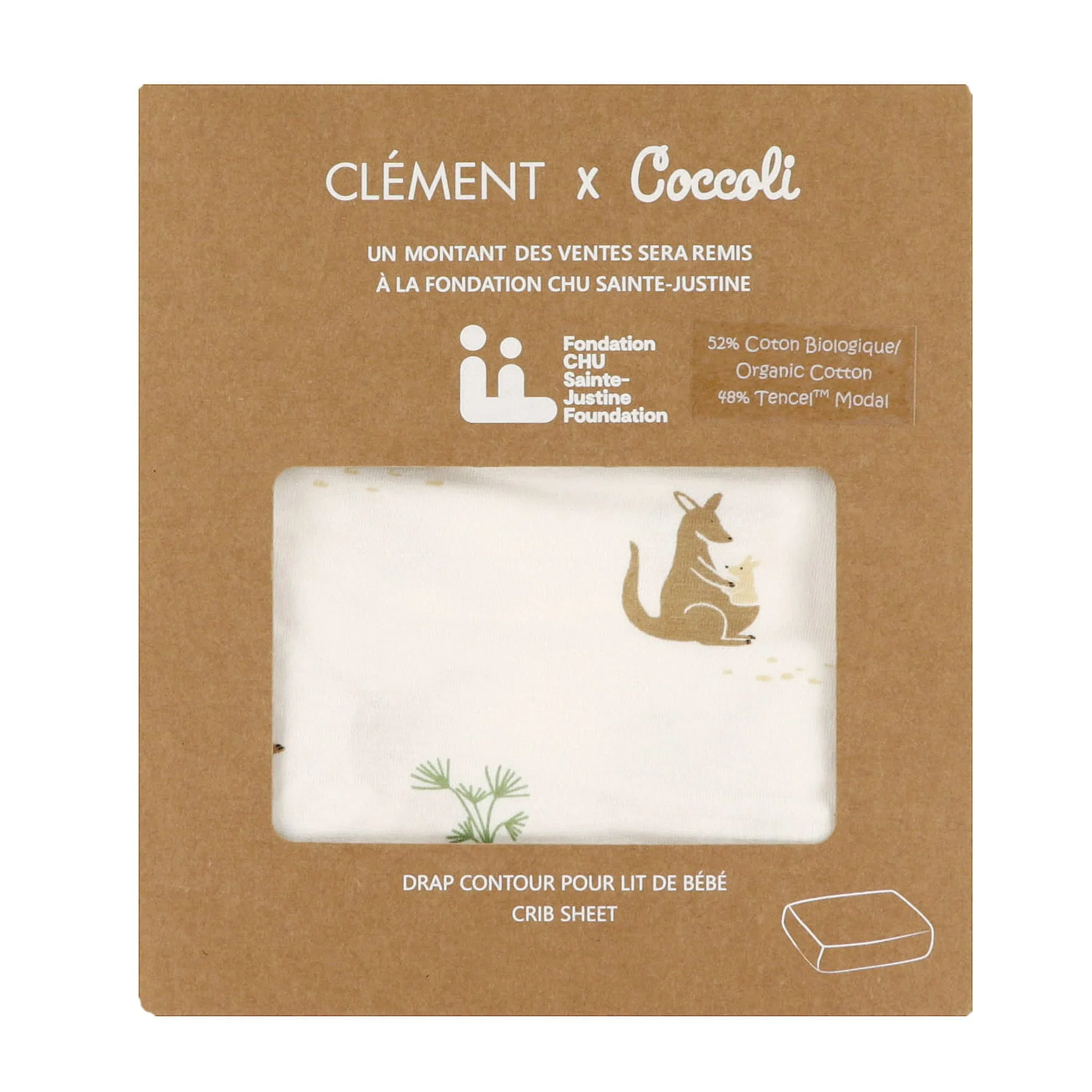 Coccoli Crib Fitted Sheet-Kangaroo  - Clement