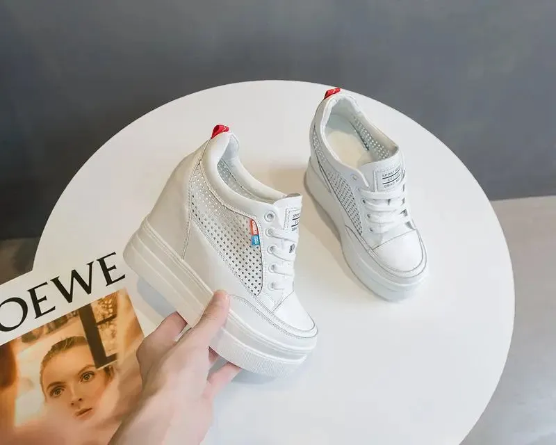 Comfortable White Platform Sneakers