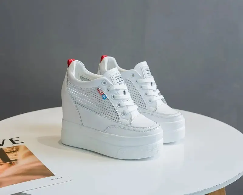 Comfortable White Platform Sneakers