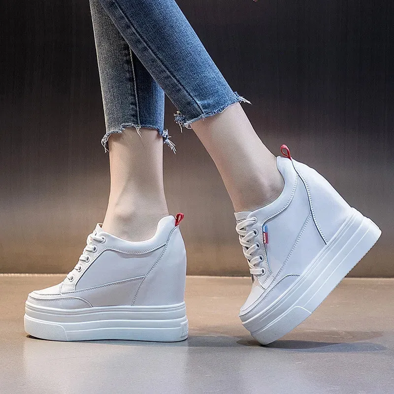 Comfortable White Platform Sneakers