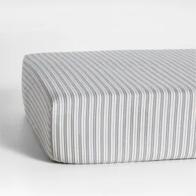 Crate&Barrel Frenchie Cloudy Blue Organic Cotton Baby Crib Fitted Sheet by Leanne Ford