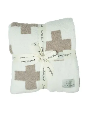 Cross Luxe Home Blanket Taupe/Cream