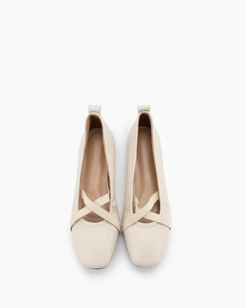 Crossover Straps Slip On Walking Ballet Flats