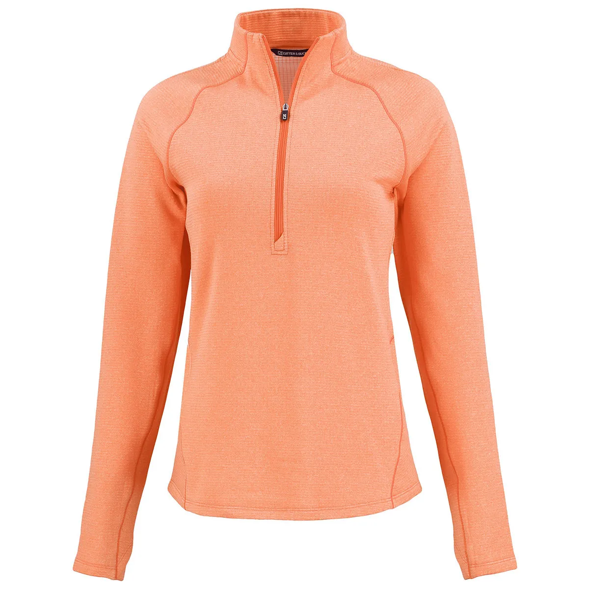 Cutter & Buck Women's College Orange Heather Peshastin Eco Recycled Half Zip Pullover