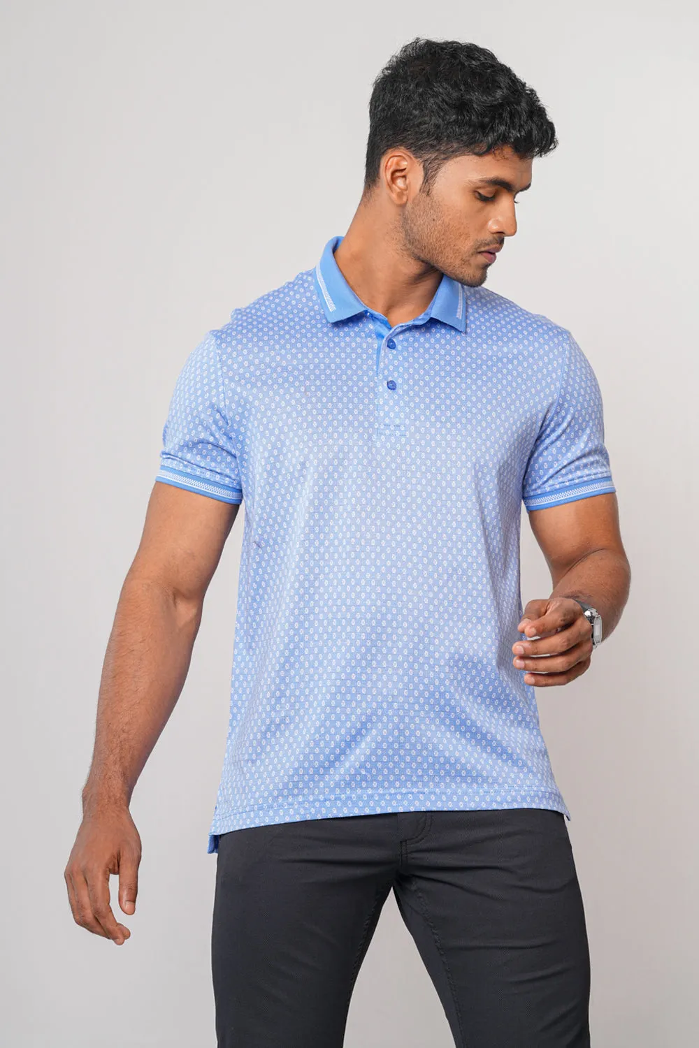 Double Mercerised Luxury Printed Polo Shirt