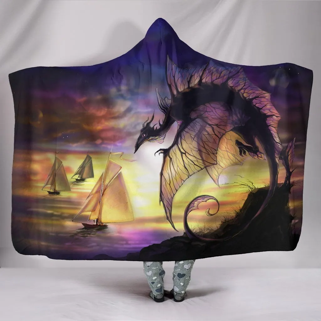 Dragon Sunset Hooded Blanket