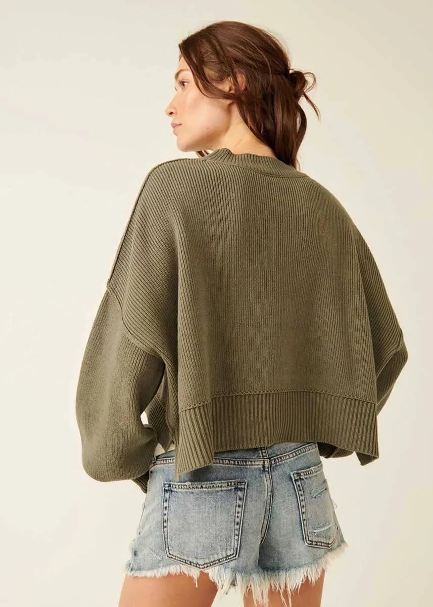 Easy Street Crop Pullover - Dried Basil