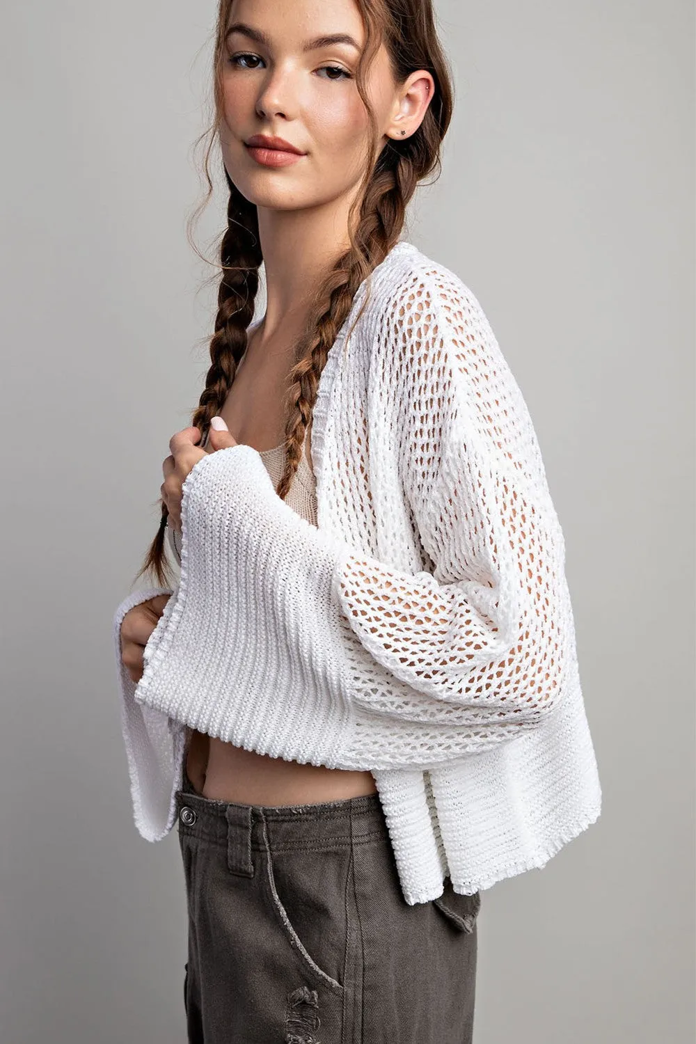 Eyelet Knit Cardigan