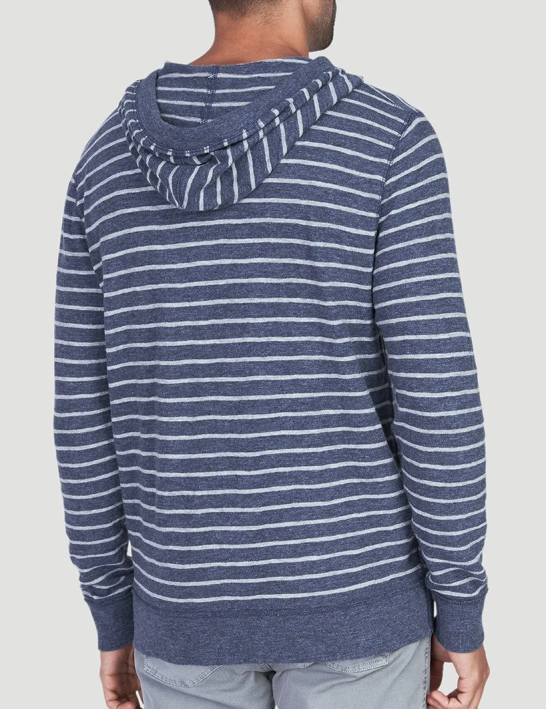 Faherty Striped Slub Cotton Hoodie- Navy Stripe 