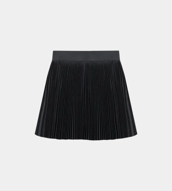 Frayed Swishy Pleated Skirt - Grey