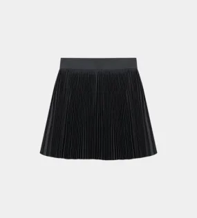 Frayed Swishy Pleated Skirt - Grey