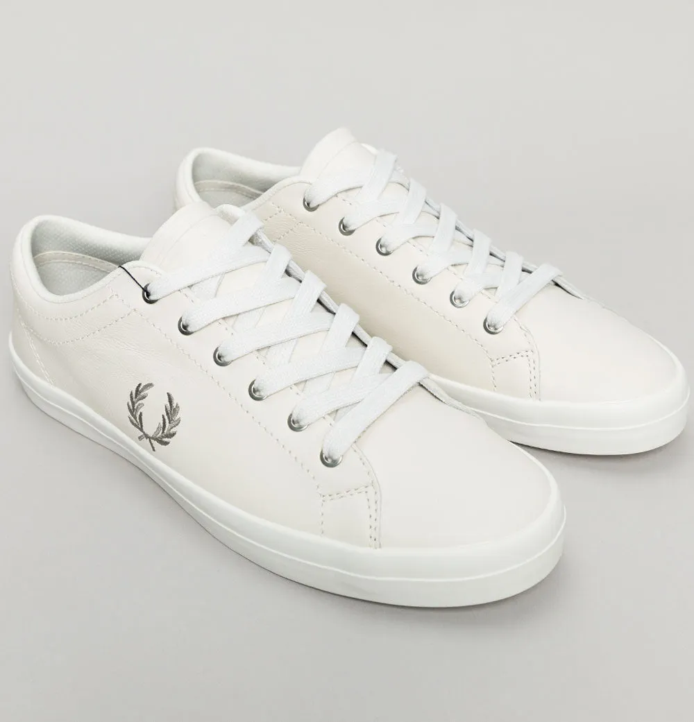 Fred Perry Baseline Leather Trainers Porcelain/Warm Grey