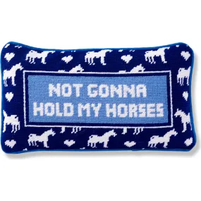 Furbish Studio Hold My Horses Needlepoint Pillow