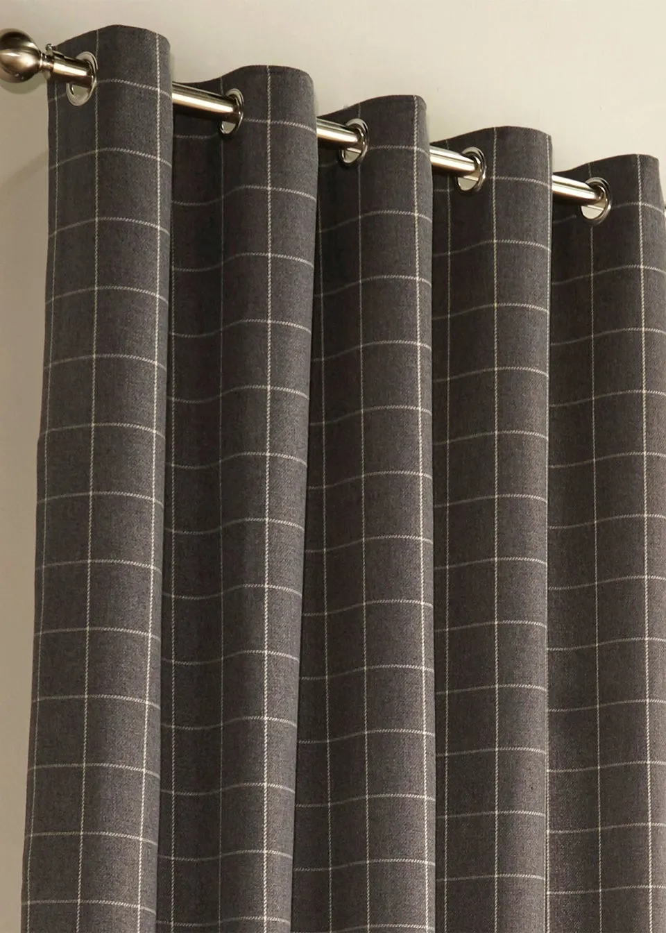 furn. Ellis Windowpane Check Eyelet Curtains