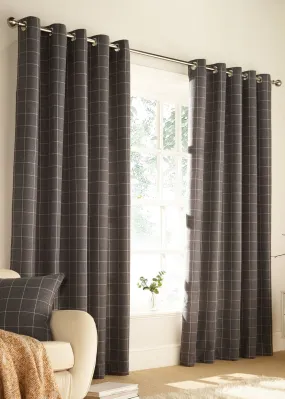 furn. Ellis Windowpane Check Eyelet Curtains