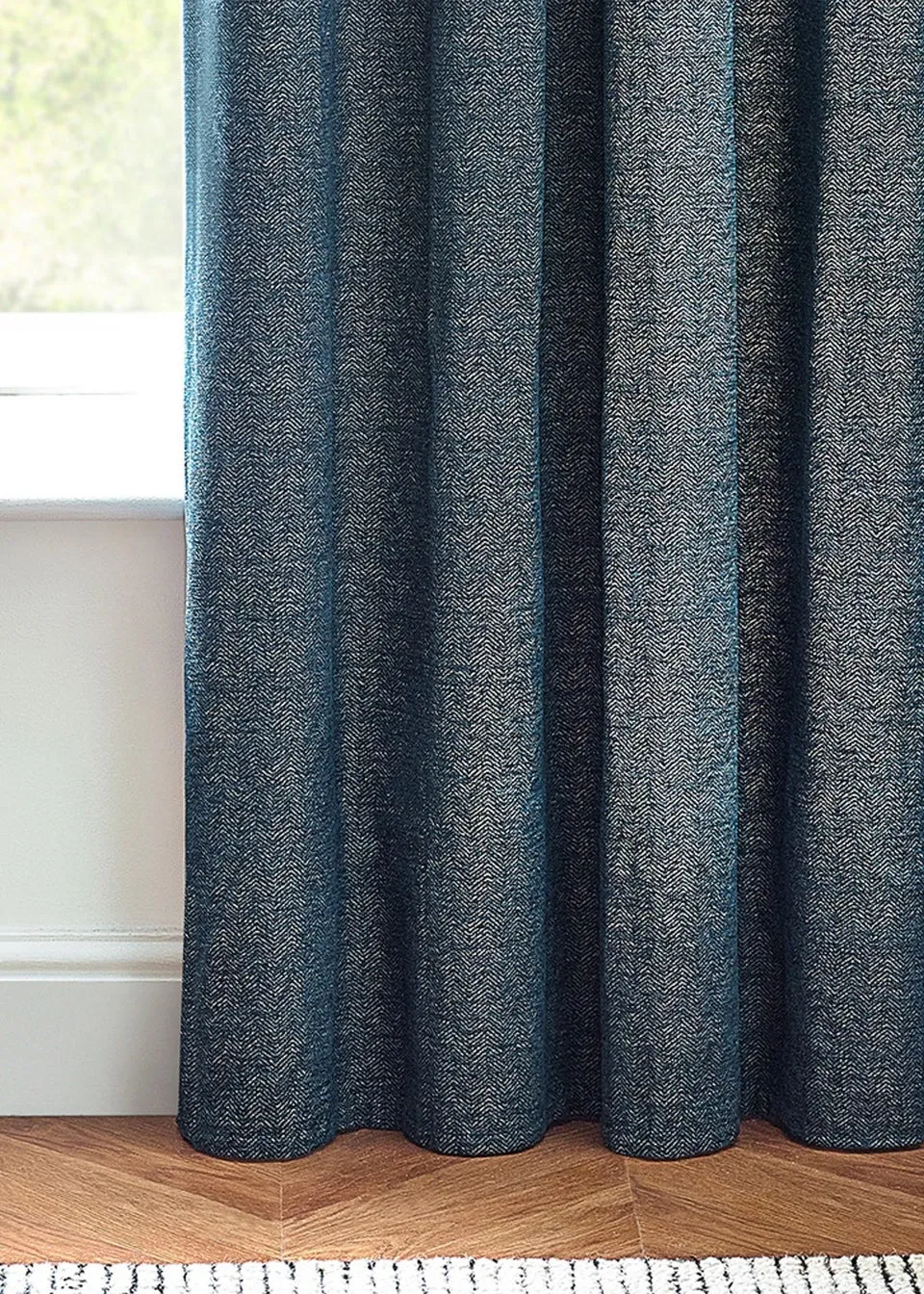 furn. Hudson Herringbone Chenille Eyelet Curtains