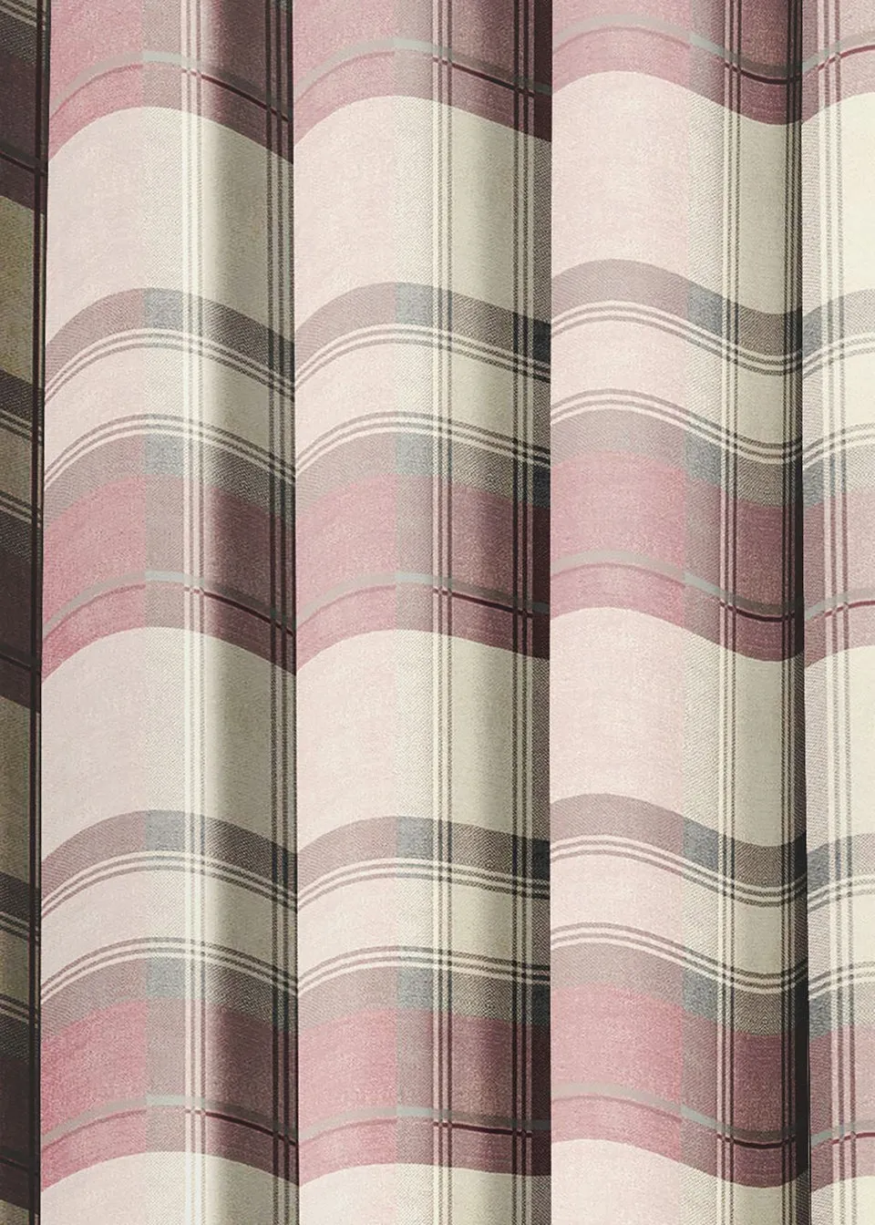 Fusion Balmoral Check Pink Eyelet Curtains