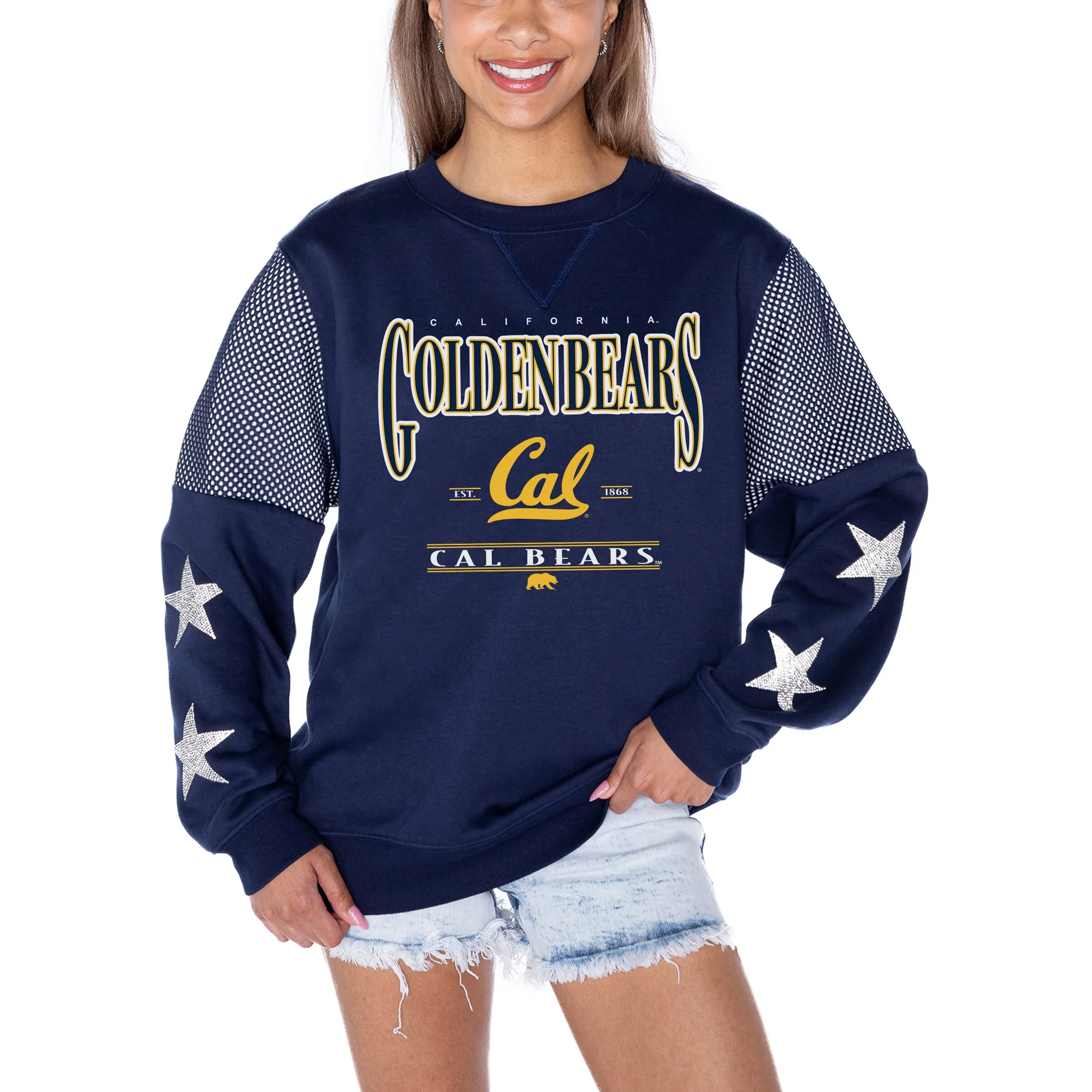 Gameday Couture Cal Bears Women's Navy Shining Spirit Fleece Pullover Sweatshirt