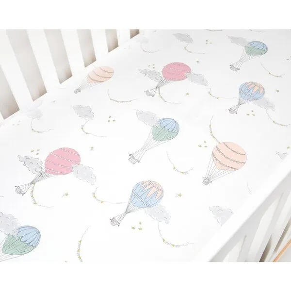 Gooselings Touch The Sky Crib Sheet, Pink