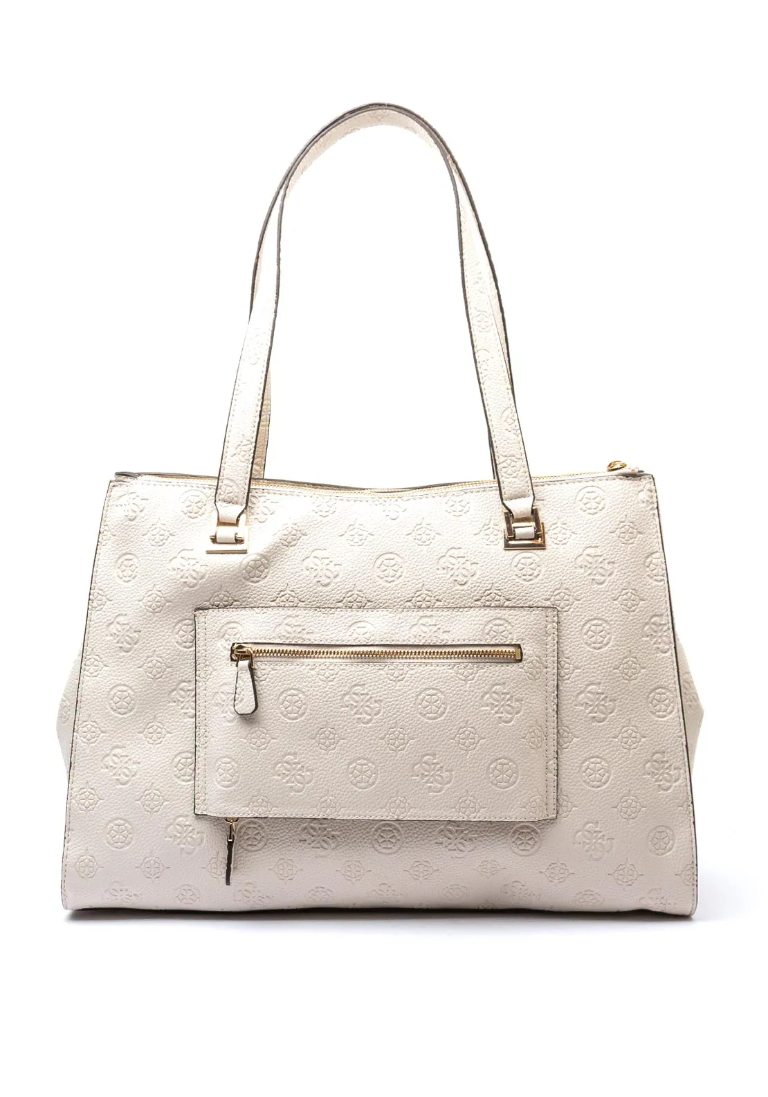 Guess Cresidia Logo Embossed Travel Bag, Bone