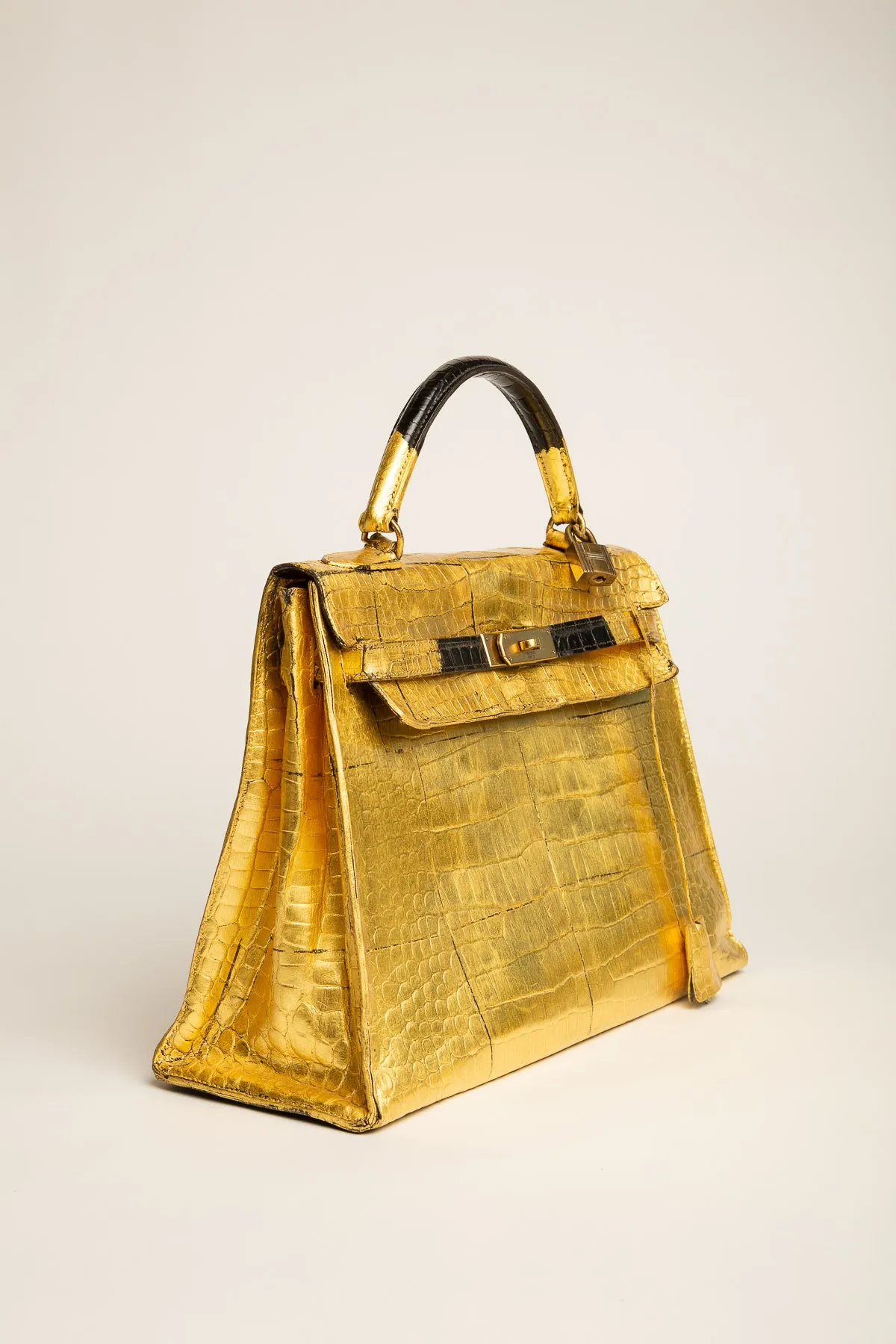 HERMS | KELLY GOLD LEAF BAG