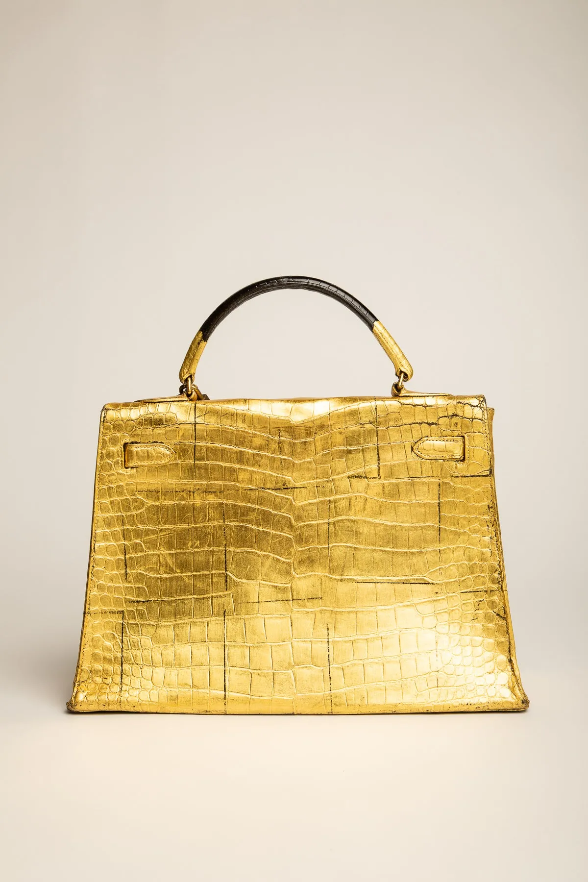 HERMS | KELLY GOLD LEAF BAG