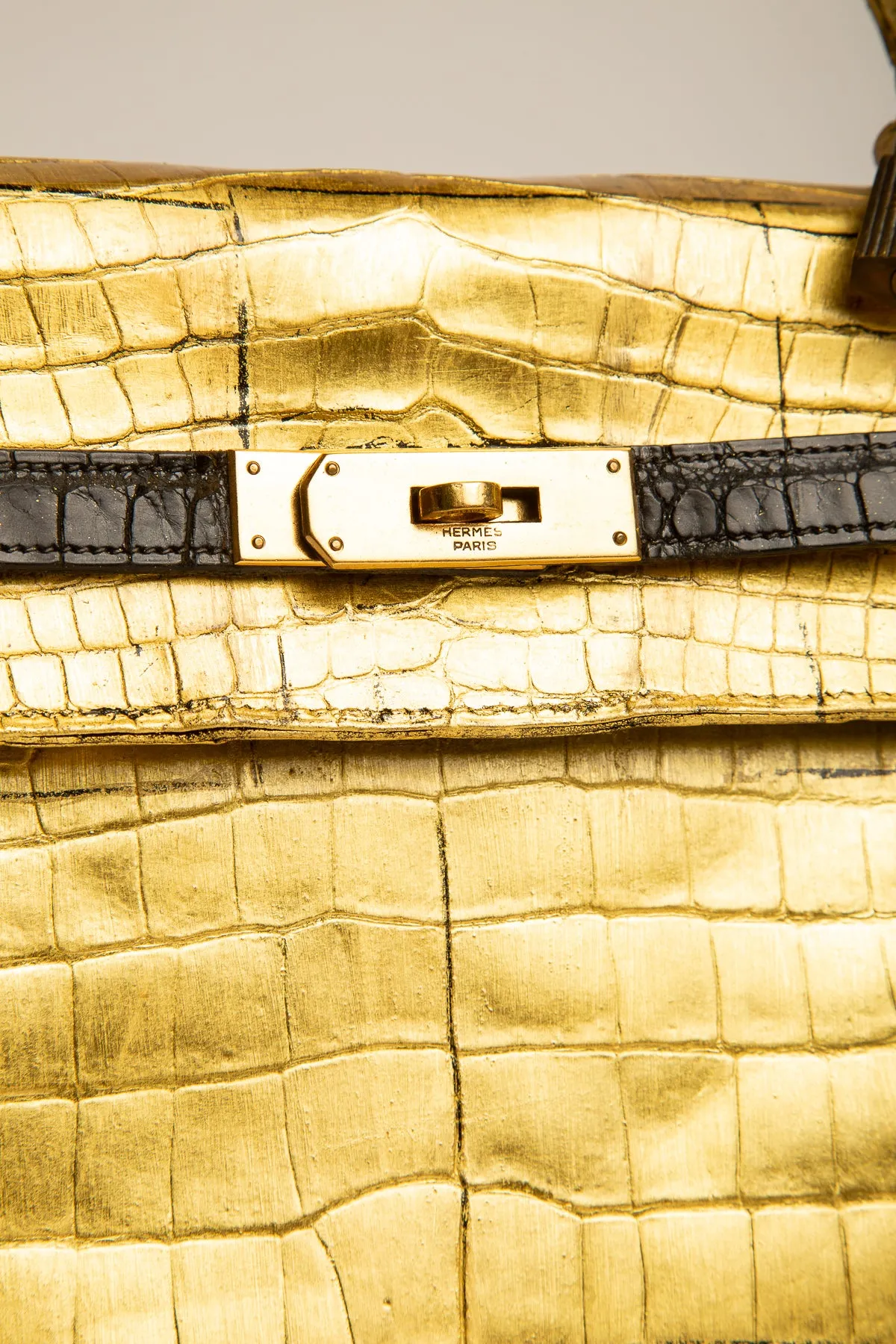 HERMS | KELLY GOLD LEAF BAG