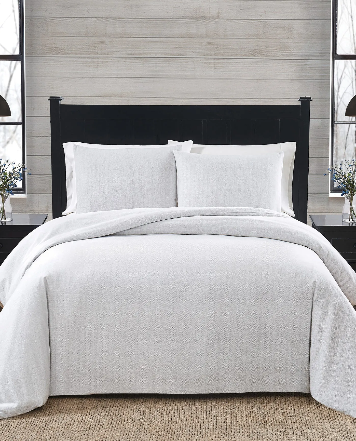 HERRINGBONE 3 PIECE FLANNEL DUVET COVER SET