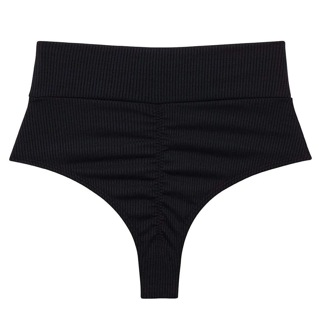 High Rise Bikini Bottom | Black