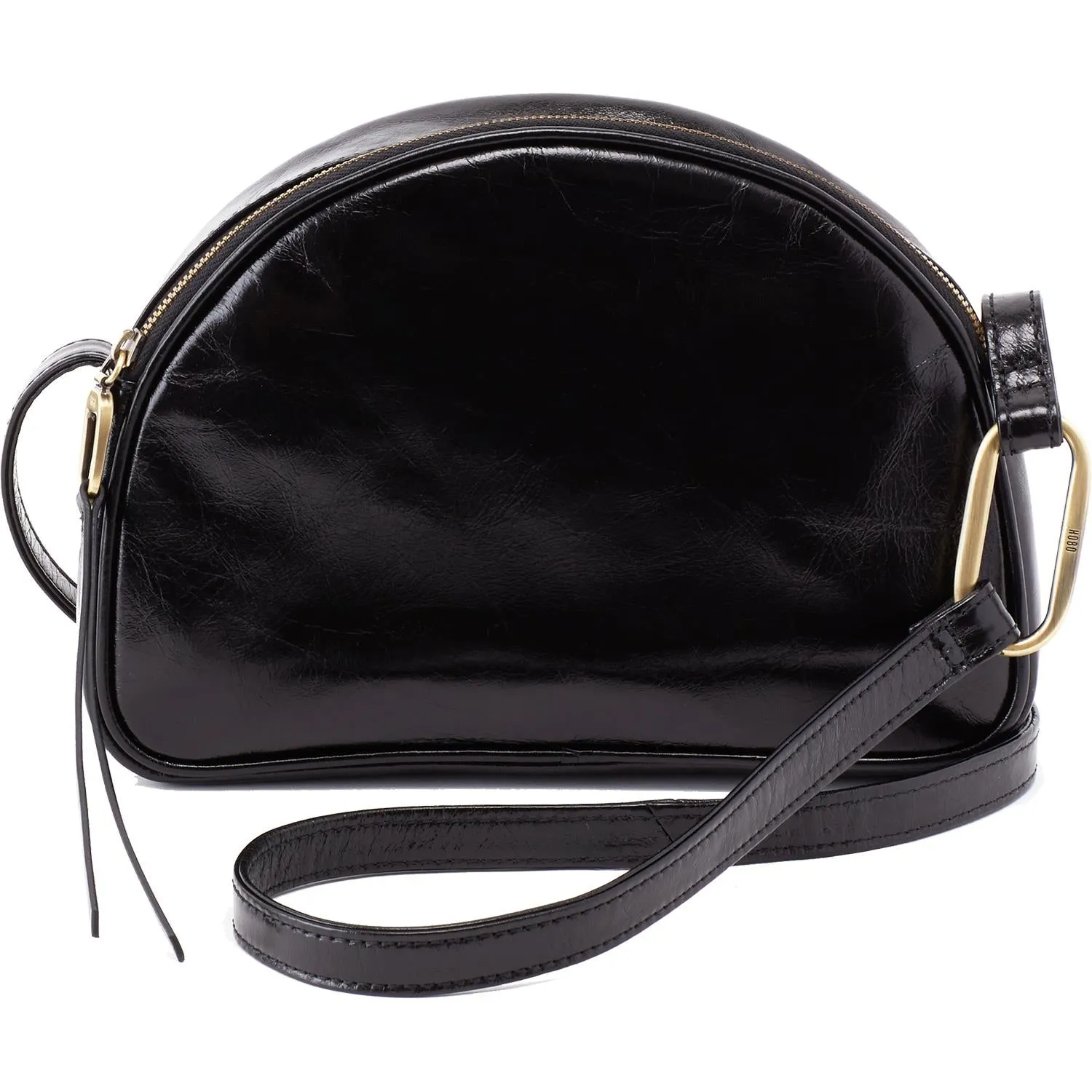 Hobo Reach Crossbody Black Vintage Hide Leather