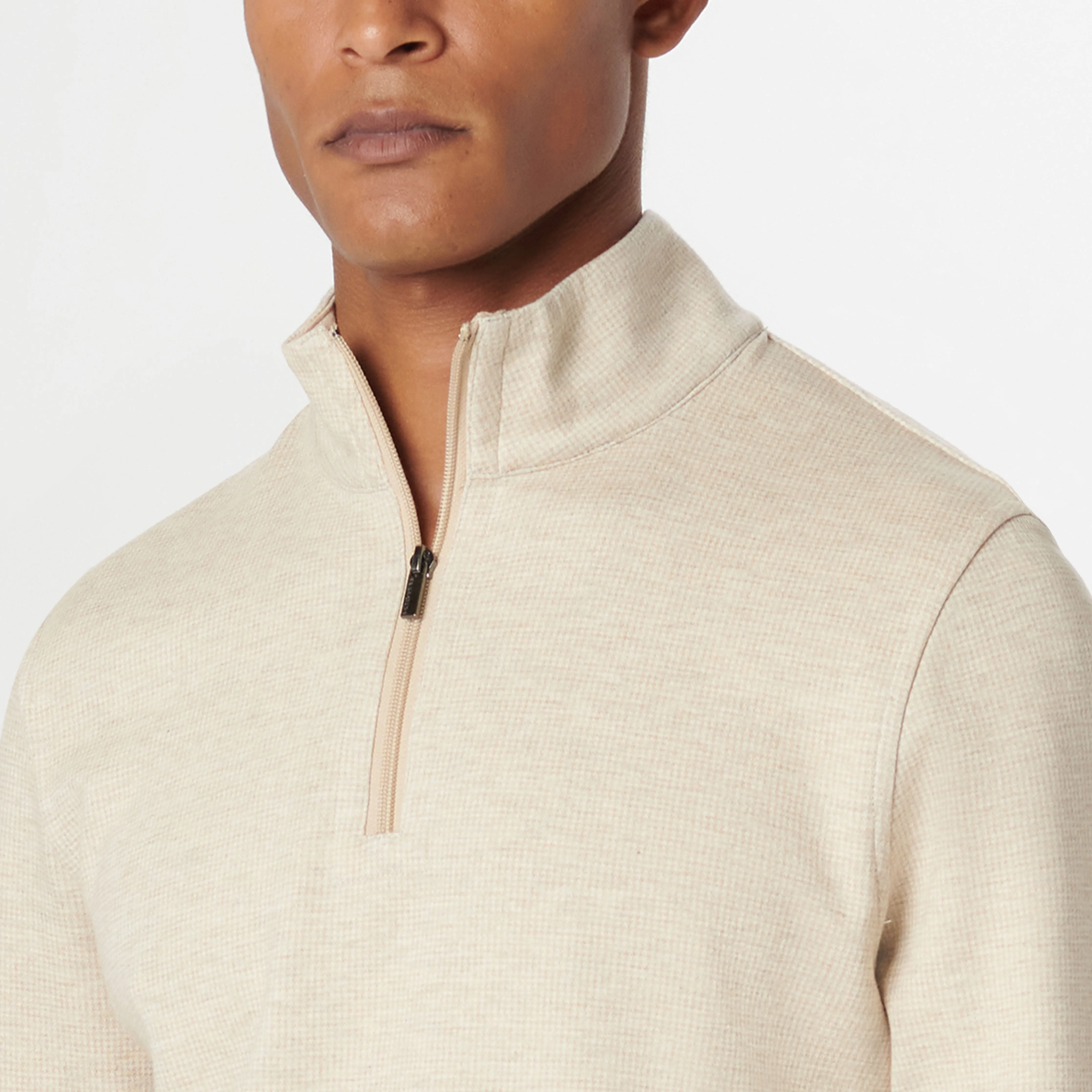 Hound's Tooth Quarter Zip Pullover