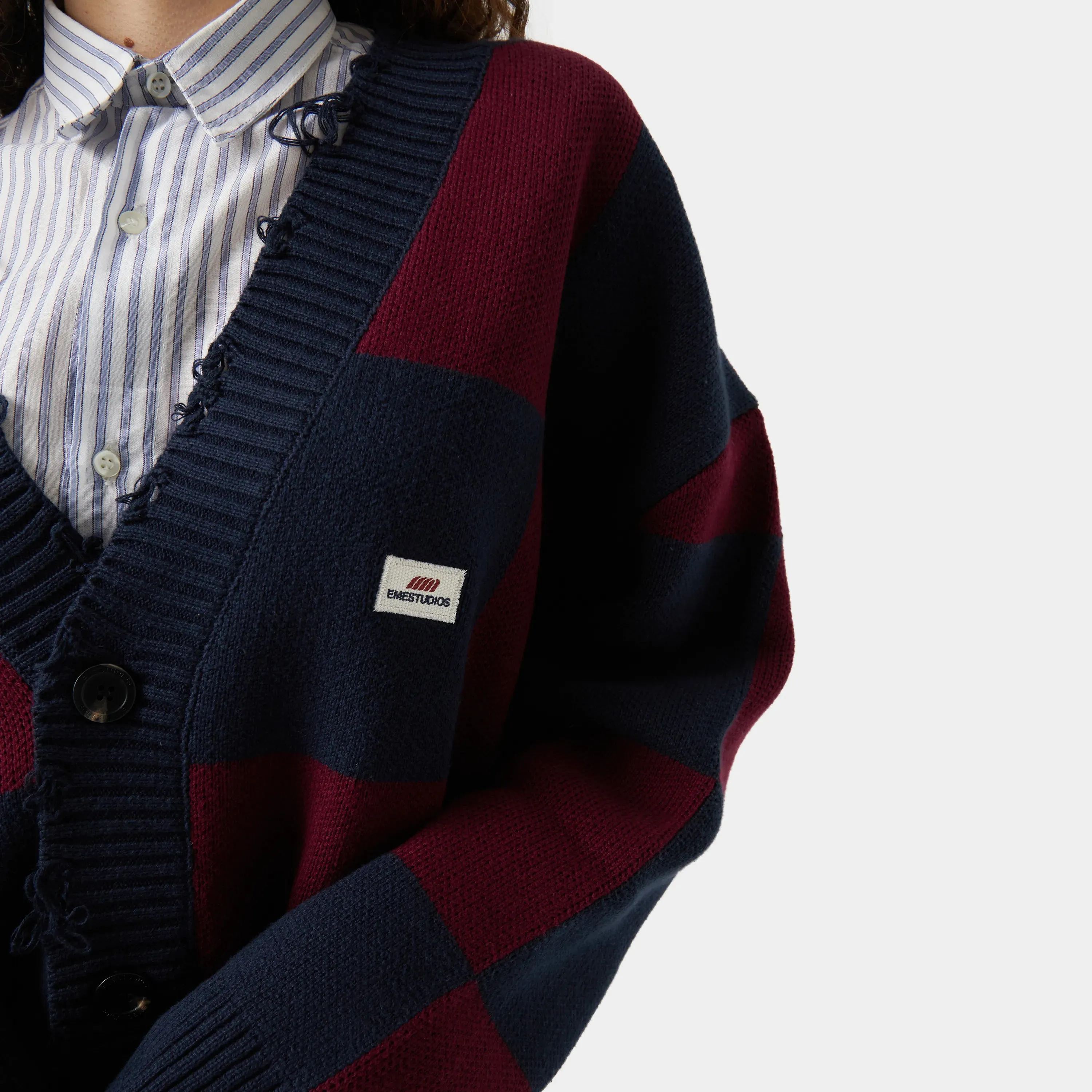 Ivy Squared Navy Port Jacquard Knit Cardigan