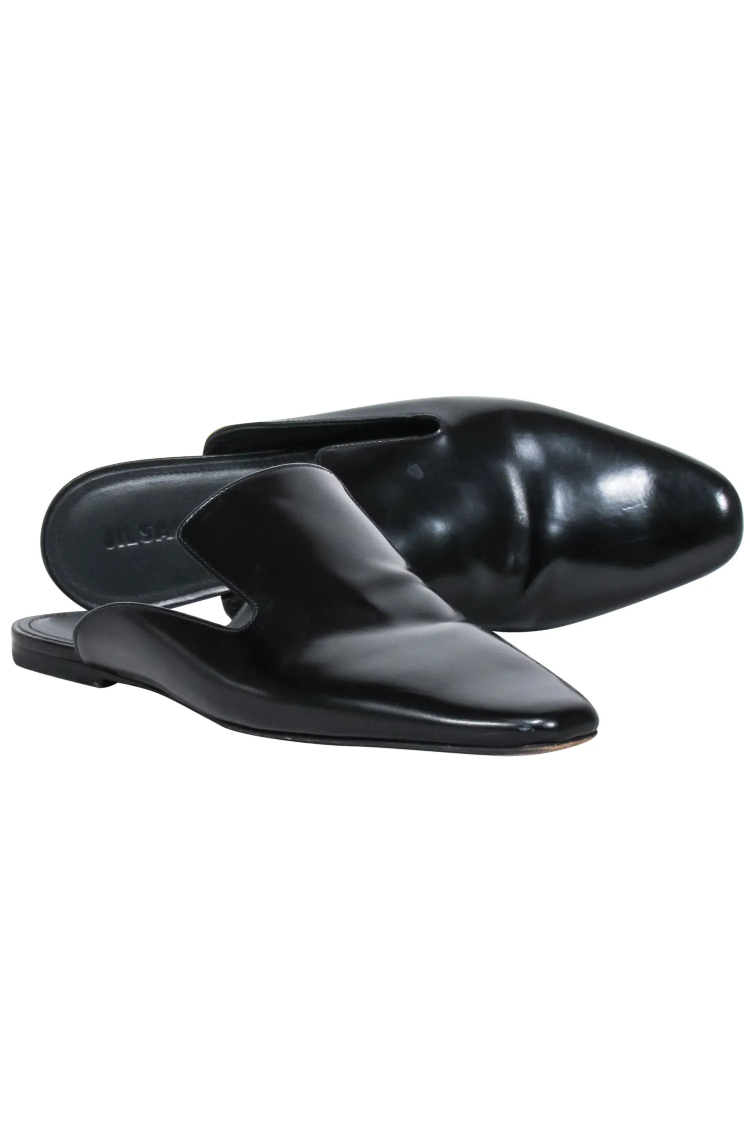 Jil Sander - Black Leather Mule Flats Sz 10.5