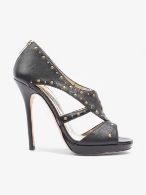 Jimmy Choo Prairie Sandals  120mm Black Leather EU 37.5 UK 4.5