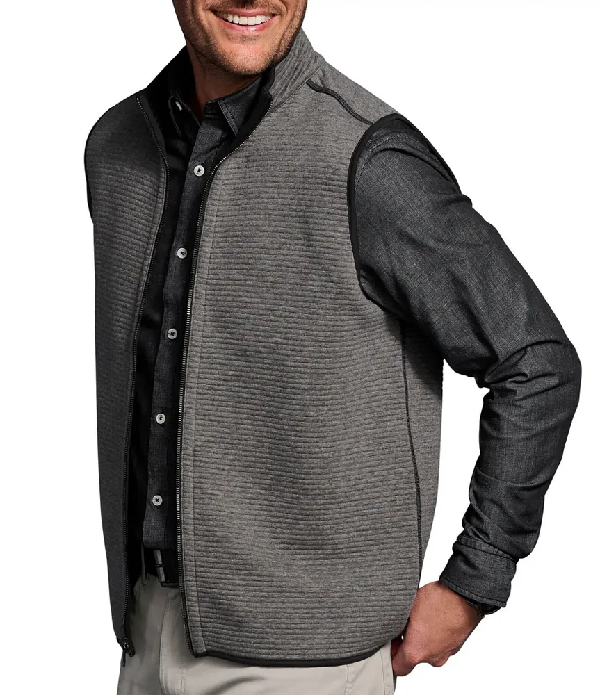 Johnston & Murphy Reversible Channel Full Zip Quilted Vest