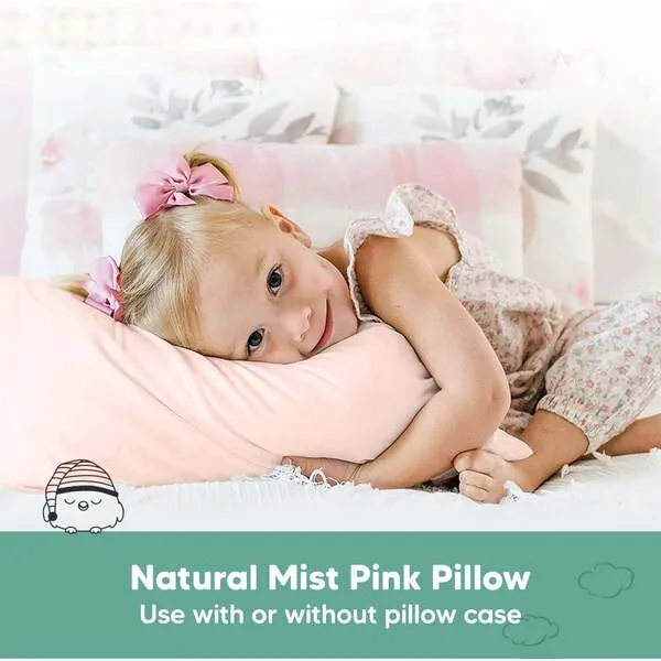 KeaBabies 2-Pack Toddler Pillows for Sleeping 13X18, Mist Pink