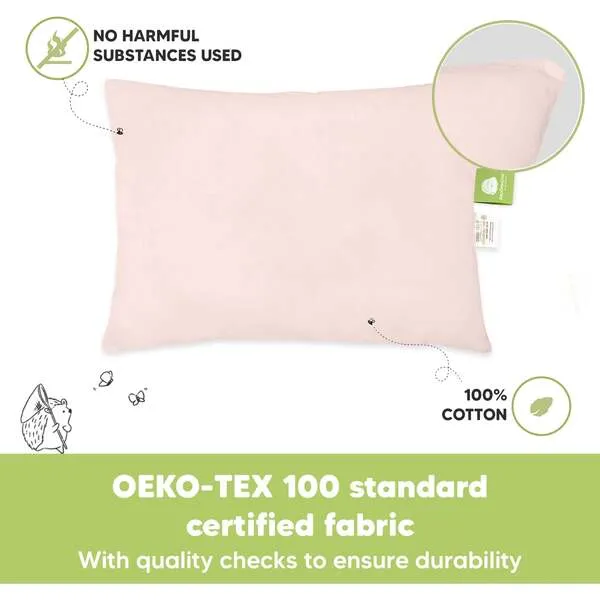 KeaBabies 2-Pack Toddler Pillows for Sleeping 13X18, Mist Pink