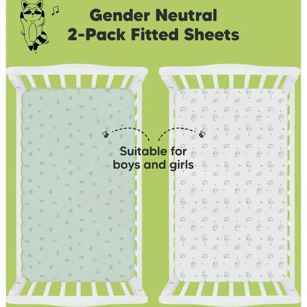 KeaBabies Fitted Crib Sheet, Bunnies