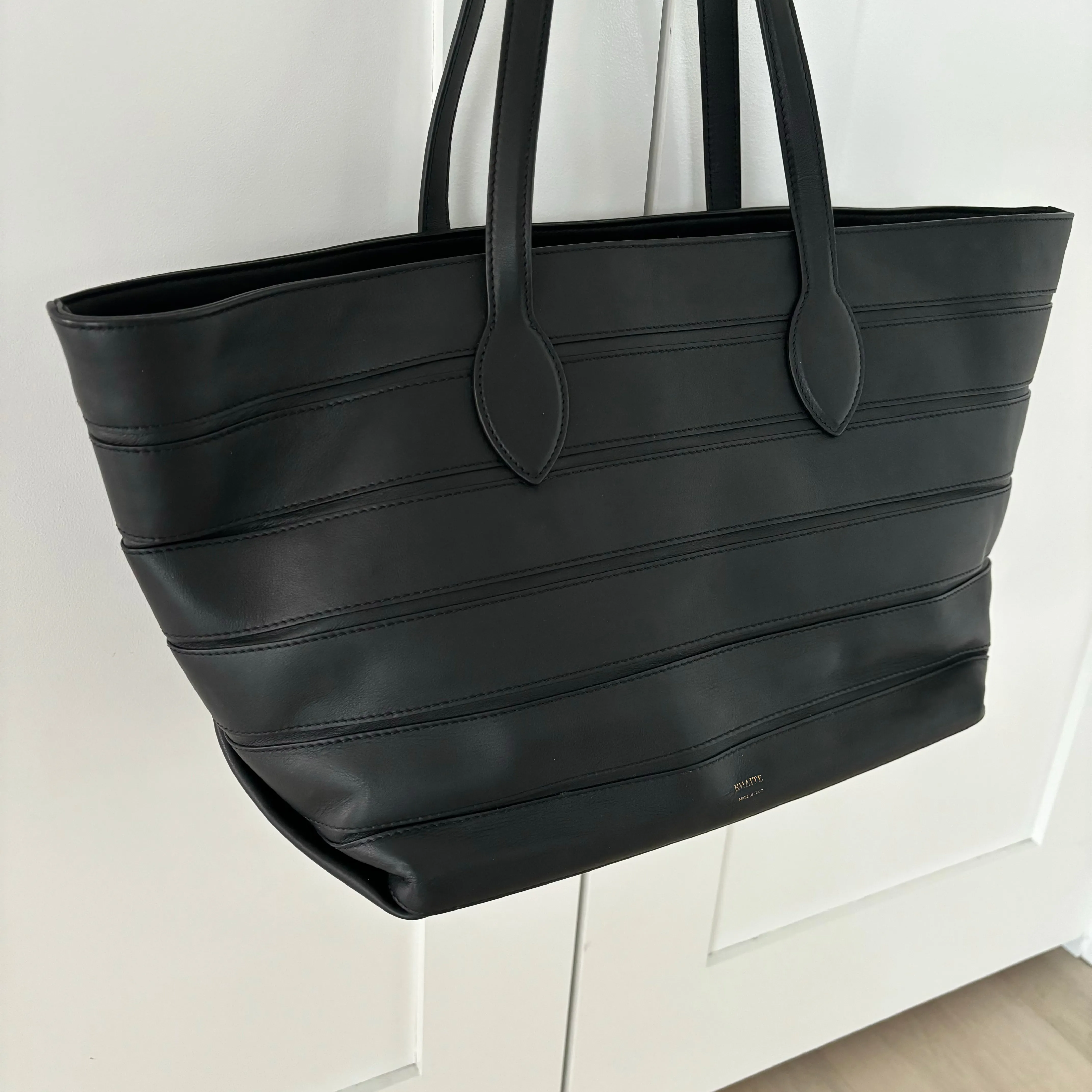 KHAITE Florence Stripe Leather Tote