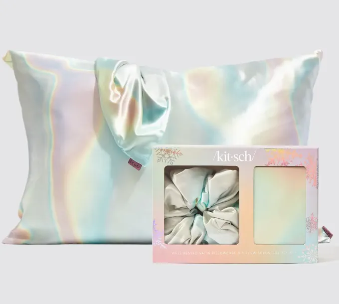 Kitsch Holiday Satin Pillowcase and Pillow Scrunchie- Aura