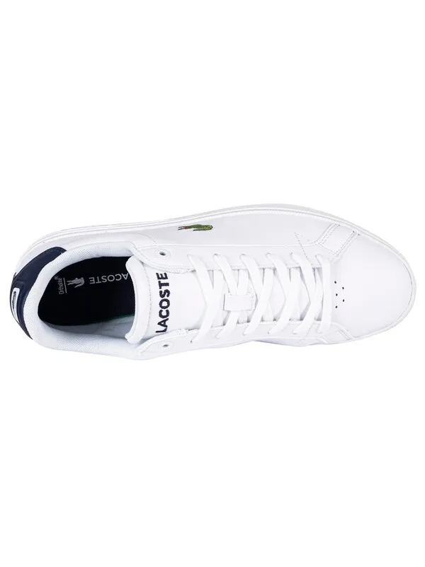 Lacoste Graduate Pro 222 1 SMA Leather Trainers - White/Navy