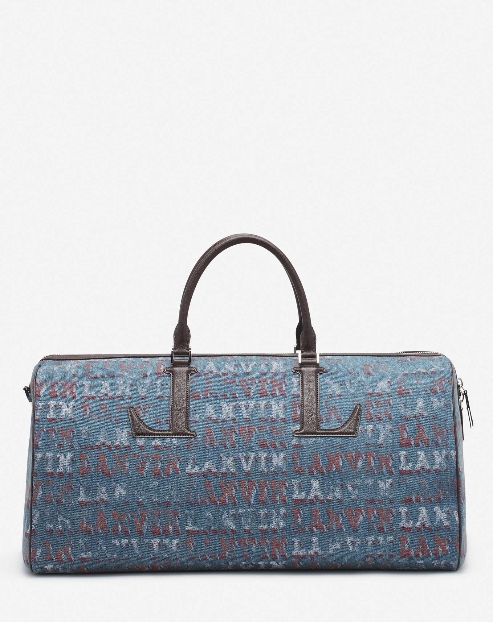 LANVIN x FUTURE DENIM TRAVEL BAG WITH LANVIN LOGO PRINT