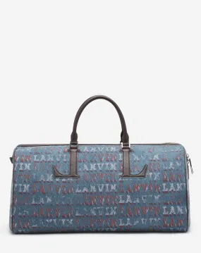 LANVIN x FUTURE DENIM TRAVEL BAG WITH LANVIN LOGO PRINT