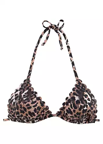 LASCANA Leopard Print Triangle Bikini Top | Grattan