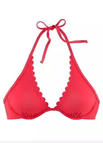 LASCANA Scalloped Edge Underwired Bikini Top | Grattan